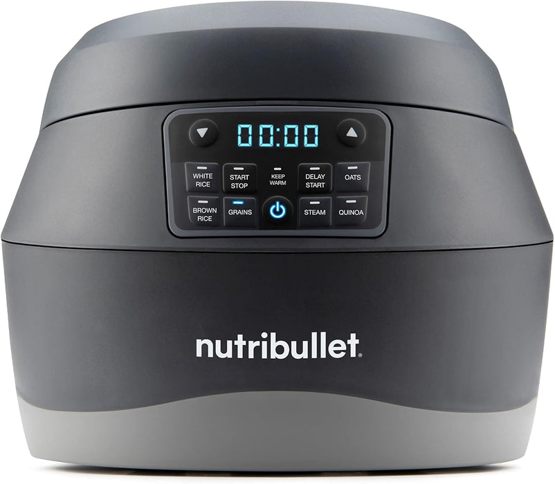 High Street TV Nutribullet EveryGrain 10 Cup Pre Programmed Rice Cooker Non Stick Removable Cooking Bowl Multiple Grain, Black, 01806