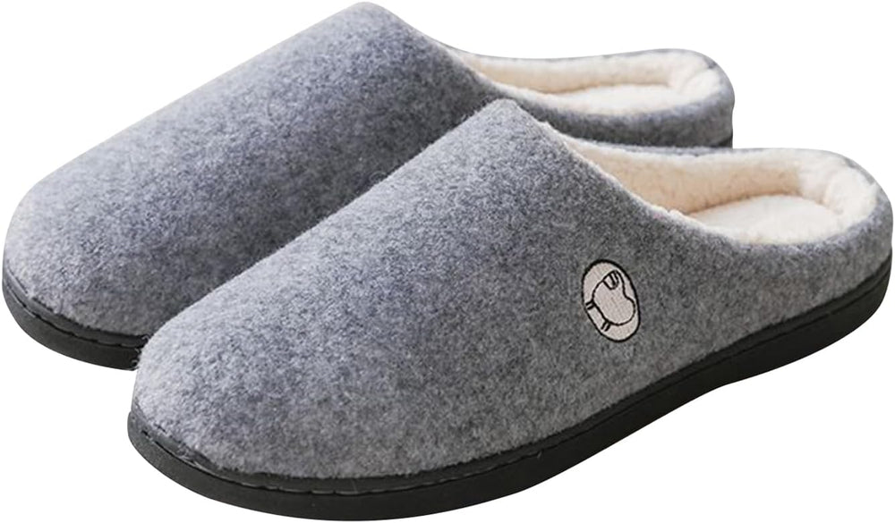 Mens Memory Foam House-Slippers, Full Toe Soft Non-Slip Comfortable Indoor Warm Slipper, for Bedroom Outdoor Slipper Shoes,Gray,42/43EU