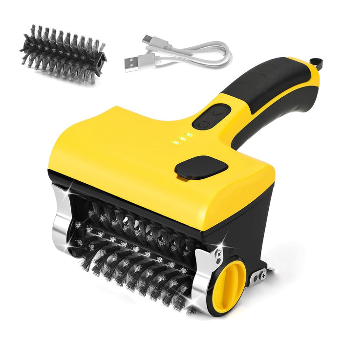 PURAMI Electric Rechargeable Steam Cleaning Grill Brush and Motorized Scraper for Barbecue Outdoor or Indoor Grill, Lithum Power Cordless Heavy duty Giddy up Steam Grill Cleaner, BBQ Grilling Gifts