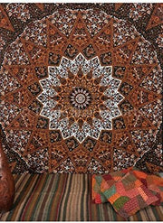 Trade Star Mandala bedsheet Indian Bedsheet Large Table Cloth Picnic Mat Bohemian Wall Hanging Bedcover Long Bedspread Vertical Wall Hanging Wall Background Sheet Wall Tapestry (Pattern 17)