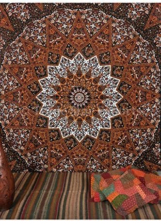 Trade Star Mandala bedsheet Indian Bedsheet Large Table Cloth Picnic Mat Bohemian Wall Hanging Bedcover Long Bedspread Vertical Wall Hanging Wall Background Sheet Wall Tapestry (Pattern 17)