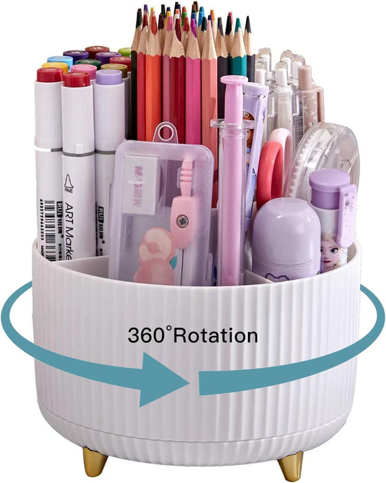 Beynant Pen Holder for Desk, Pencil Holder,5 Slots 360� Degree Rotating Desk Organizers and Accessories, Cute Pen Cup Pot for Office, School, Home, Art Supply