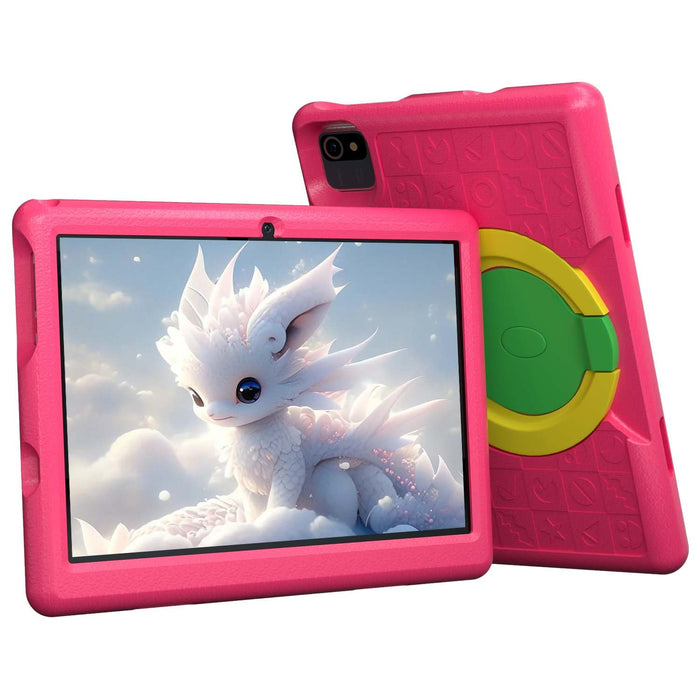 Pswarfd Kids Tablet 10.1 Inch Android 13 Quad-core 64 GB ROM 1280x800 IPS Touchscreen Parental Control Tablet PC with Shockproof Case (Pink)