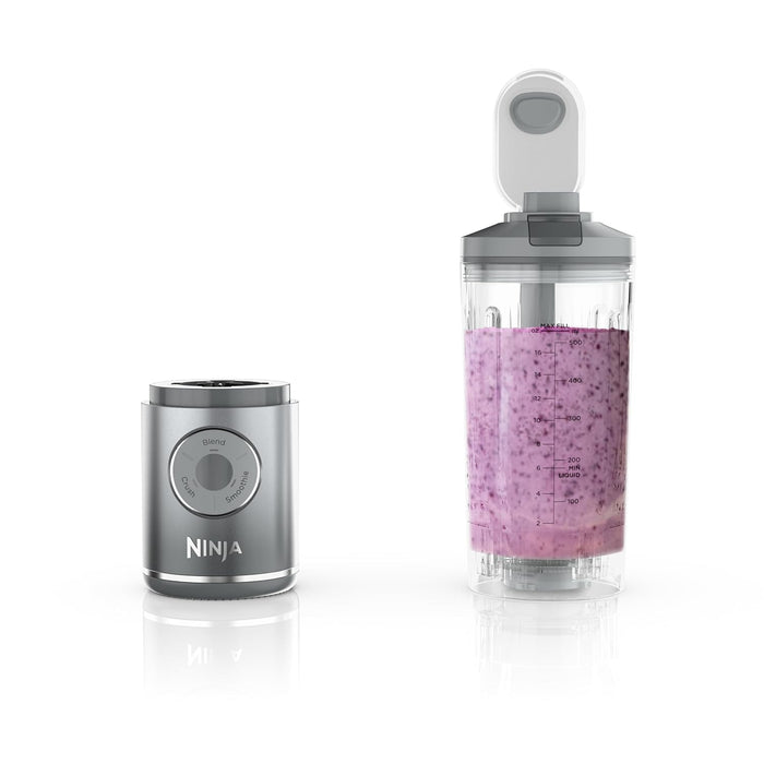 Ninja Blast Max, Portable Blender + Twist & Go, Personal Blender, Ninja Blender, Smoothie, Blend, Ice Crush, 3 Programs, Cordless, 22 oz removable Vessel, Dishwasher Safe, Leakproof, Silver, BC251SL