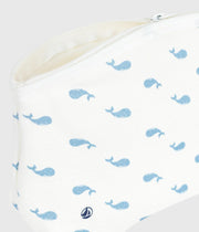 Petit Bateau Pochette bébé en cotton imprimé baleines