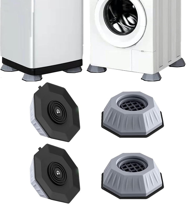 Joyzzz Anti Vibration Pads for Washing Machine, 4PCS Heavy Duty Rubber Shock Absorber Pads, Noise Cancelling Washer Dryer Support, Universal Anti Walk Pads for Most Washing Machines and Dryers