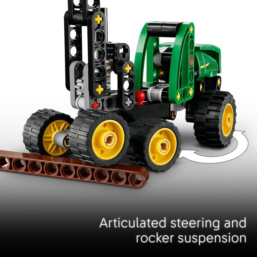 Technic John Deere 1470H Wheeled Harvester - Construction Vehicle Toy - STEM Model Kit w/a Rotating Boom & Working Claw - Gift for 7+ Year Old Boys - 42218 – image 5