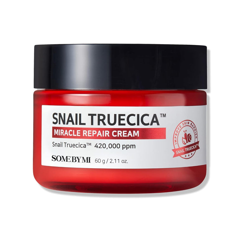 Some By Mi Snail Truecica Miracle Repair Cream | 60g | Made From Snail Mucin For Sensitive Skin | Daily Repair Face Moisturizer For Acne Marks & Strengthen Skin Barrier