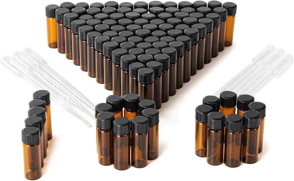 5ml Clear Small Glass Vials 100pcs with Screw Caps(100pcs)