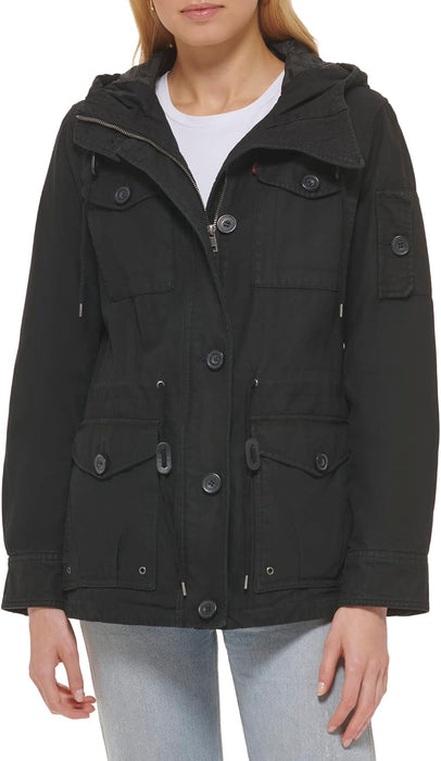 Levi's Women's Cotton Four Pocket Hooded Field Jacket (Standard & Plus Sizes)