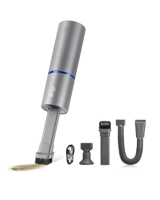 Brigii Mini Vacuum Air Duster and Hand Pump 3 in 1 Small Cordless Handheld Vacuum USB Rechargeable Easy to Clean Desktop Keyboard Drawer Car Interior and Other Crevices Small Spaces -Y120 Pro