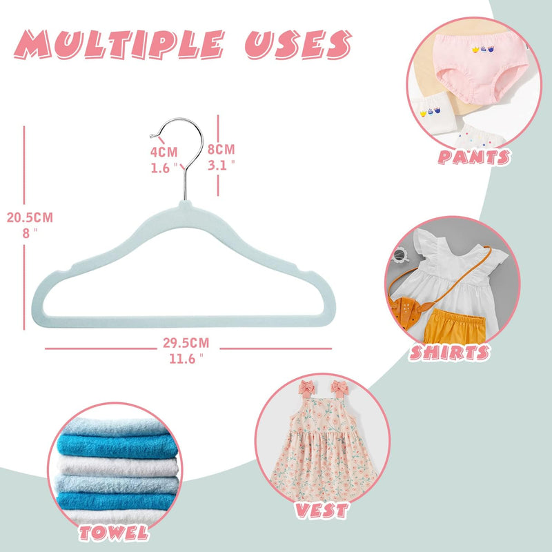 ManGotree Baby Velvet Hangers,Infant and Toddler Hangers,No-Slip Children Hangers, Ultra-Slim Space Saving Kids Hangers, Sturdy&Durable Clothes Hangers 15 Pack (Pink)
