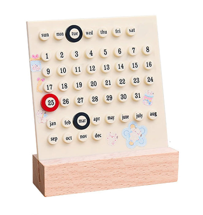 Wooden Desk Calendar Perpetual Calendar Desk Wood Calendar Stand Acrylic Calendar Desktop Decor Week Month Date Display Holder for Office, Desk Accessories, Shop, Desk Decor