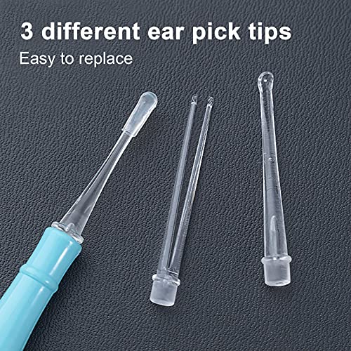 Irovami LED Light Earpick LED Light Ear Wax Remover Earpick With 3 Tips LED Flashlight Ear Wax Cleaner Tweezers Ear Cleaning Tool for Baby