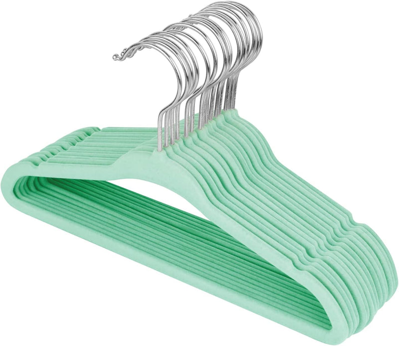 ManGotree Baby Velvet Hangers,Infant and Toddler Hangers,No-Slip Children Hangers, Ultra-Slim Space Saving Kids Hangers, Sturdy&Durable Clothes Hangers 15 Pack (Pink)