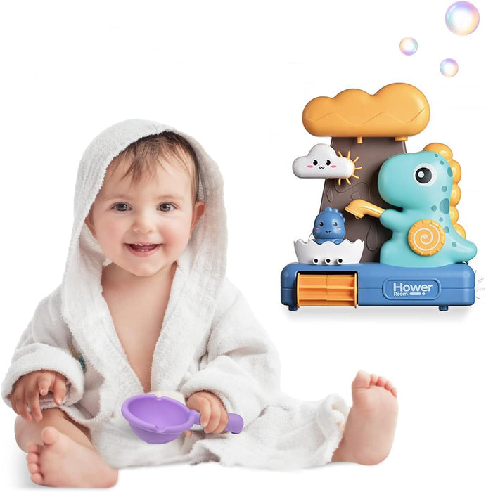 NALACAL Baby Bath Toys, Bathtub Toys Cute Dinosaur Shower Waterfall Water Station Toy with Cup, Dinosaur Bath Toys for Bath Tub Wall and Bathroom Shower Swimming Pool Outdoor Sprinkler Toy