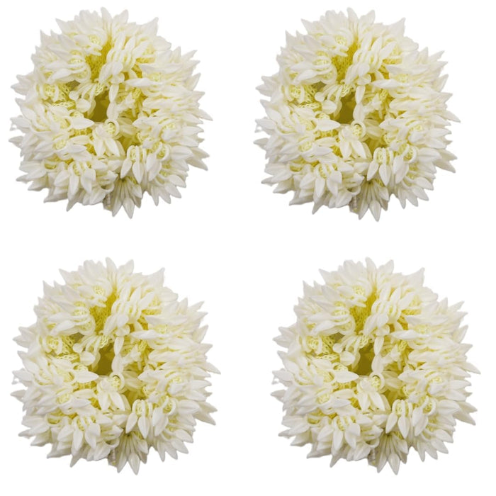 S,S Store Indian Jasmine Hair Flowers - Perfect Gajra for Women's Hair Accessories White Gajra Artificial Flower Jewelry Handmade For Women (Set of 4 Pcs)