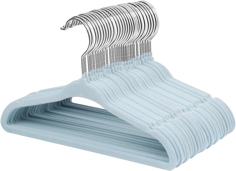 ManGotree 30 Pack 11inch Baby Clothes Hangers, Velvet Kids Toddlers Coat Hangers with Ultra Thin & Non-Slip Design (Beige)