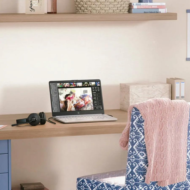 HP - 14 Laptop With 14 inches HD (1366 x 768) Display - Intel Celeron N4120 Processor - Intel UHD Graphics - 4GB DDR4 RAM - 128GB eMMC SSD - windows 11 - Natural Silver