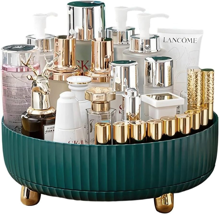 Rotating Makeup Organizer, Vecolla Cosmetic Perfume Organizer Lazy Susan, Round Turnable Storage for Vanity Make Up Kitchen Bathroom(White,28cm)