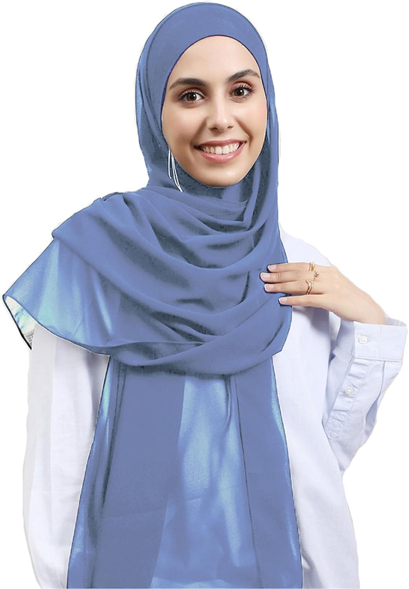 HURESON Instant Chiffon Hijab Set 3-in-1 Hijabs Scarf with Built-in Magnets and Undercap Head Wraps with Model Cap