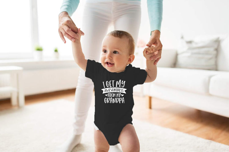 I Get My Awesomeness From My Grandpa - Grandpas Sidekick Funny Romper, One-Piece Baby Bodysuit