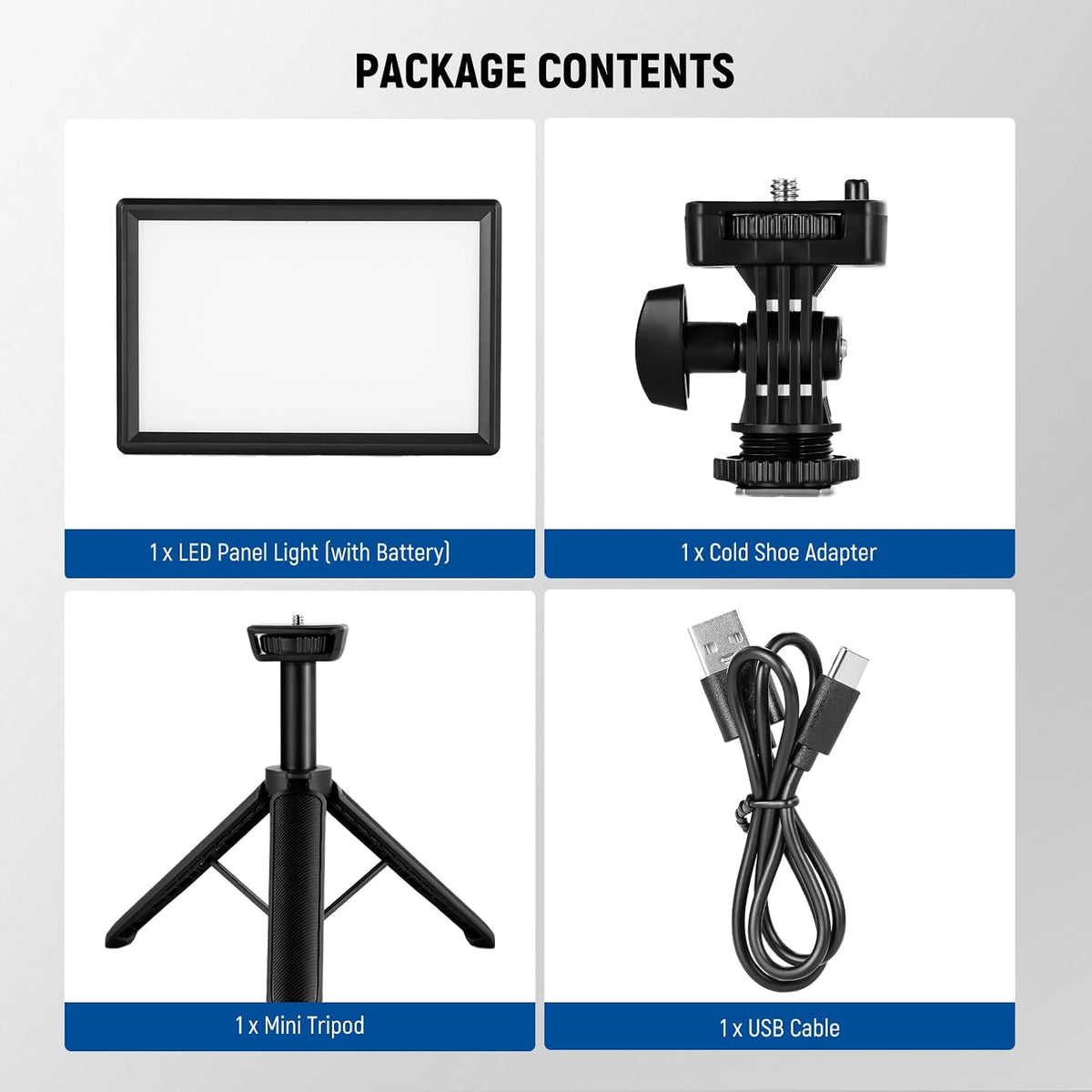 NEEWER NL-116AI 9" LED Video Light Panel, Camera Lighting with Desk Tripod – image 8