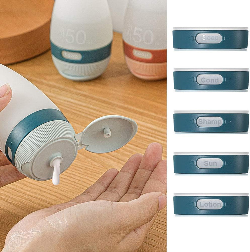 JOMIHONEY Silicone Travel Bottles, Leak Proof Squeezable Refillable Travel Accessories Toiletries Containers Travel Size Cosmetic Tube for Shampoo Lotion Soap Liquids (2-pack 1.7oz/50ml)