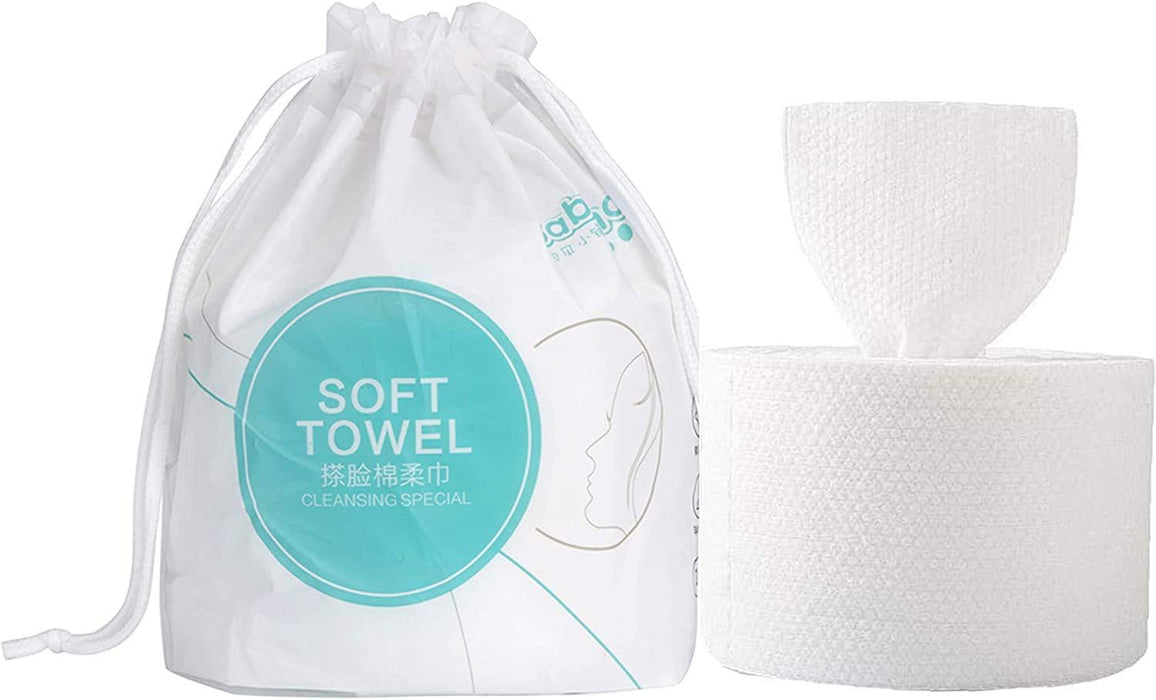 KASTWAVE Face Towels, Disposable Biodegradable Clean Facial Wash Cloth for Sensitive Skin, 100% Cotton Facial Tissue for Cleansing, Skincare and Makeup Remover, Dry Wipes