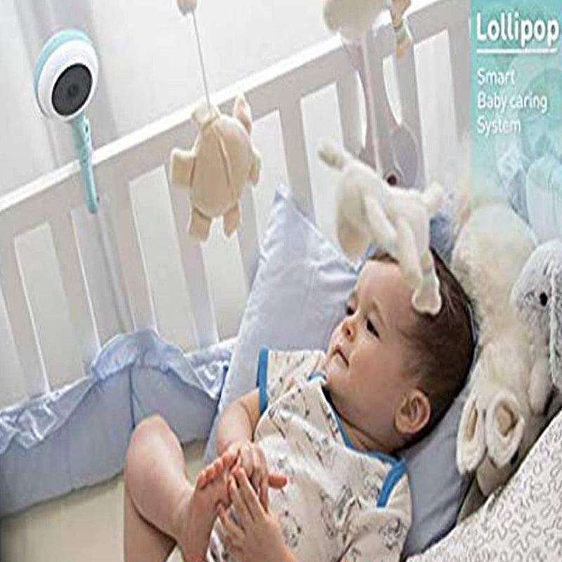 HogoR Lollipop Baby Monitor with True Crying Detection (Cotton Candy) - Smart WiFi Baby Camera - Camera with Video, Audio and Sleep Tracking