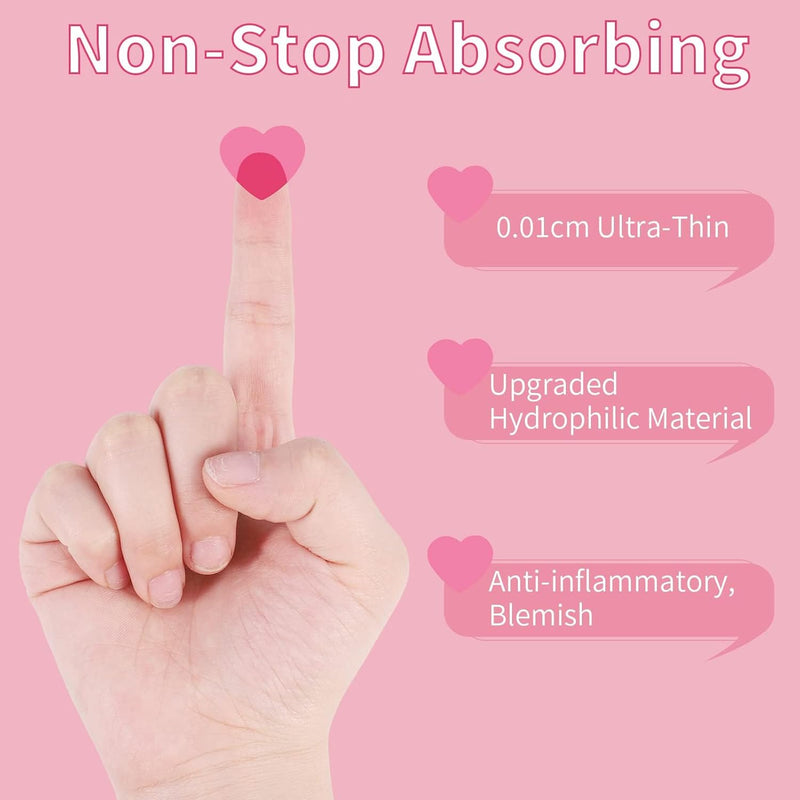 Heart-Shaped Pimple Patches for Acne Treatment, Love Heart Acne Spot Patches Pimple Solution Pink Love Heart Patches Spot Patches with Niacinamide and Hyaluronic Acid for Moisturizing, Blemish Spot