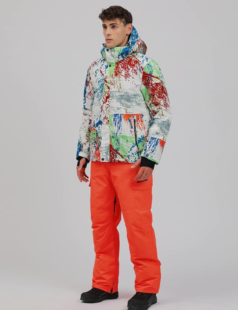 HOTIAN Men's Ski Jacket and Pants Set Snowboard Suit Waterproof SOutdoor Winter Snow Jackets Windproof Mountain Snowsuit