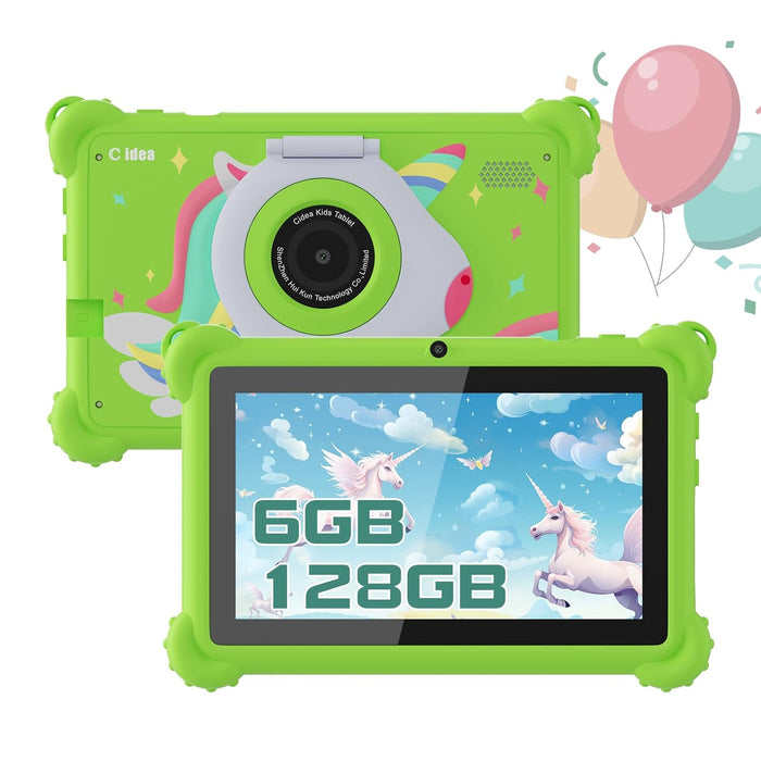 C idea 7 inch Kids Tablet,Android 12 Tablets for Kids,6GB RAM흯 ROM,Smart Tablet PC for Gift,CM88 (Green)