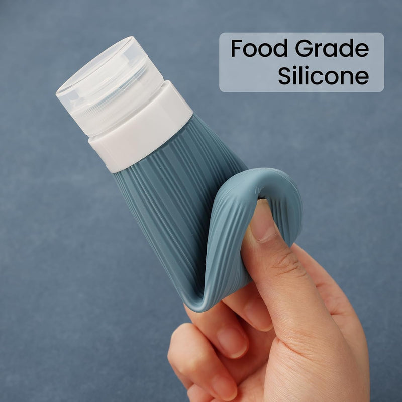 Idrese Silicone Travel Bottles Set, 4 Pcs 100ml Containers for Toiletries, Accessories for Women, Airplane Essentials (Green)