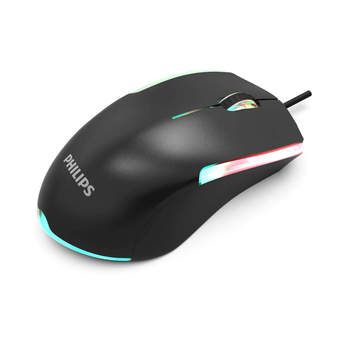 Philips SPK9314 3-Button Wired Computer Mouse with RGB Impeglow FX