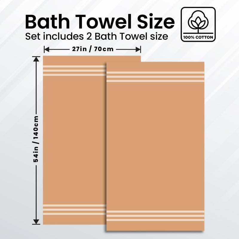 Infinitee Xclusives Premium Cotton Bath Towels Set of 2 (70 x 140 cm) Soft, Highly Absorbent, Quick Dry Towels - Perfect Towels for Bathroom, Gym, Spa & Hotel (Brilliant White)