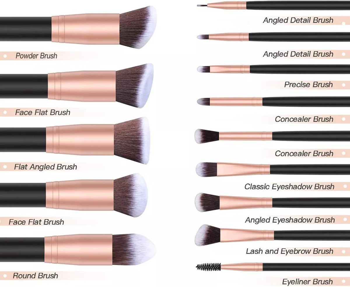 Professional Makeup Brush Set 14-piece Rose Gold – image 3