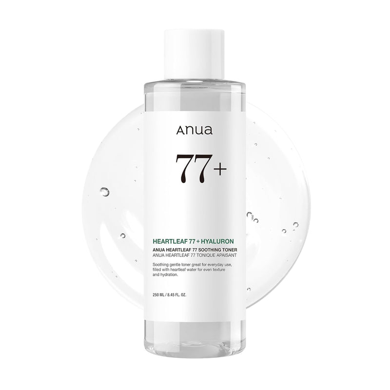 Anua Heartleaf 77% Soothing Toner I pH 5.5 Trouble Care, Calming Skin, Refreshing, Hydrating, Purifying, Cruelty Free, Vegan,(250ml / 8.45 fl.oz.)
