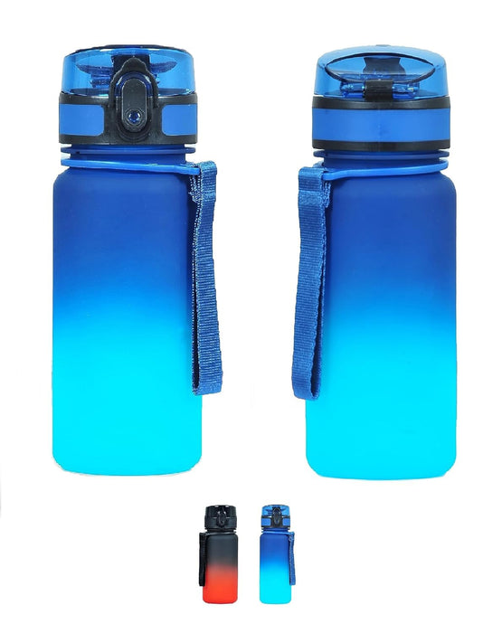 RAA' PRIME Water Bottle for Adults and Kids - USA Tritan Material, Fast Flow, Non-Toxic BPA Free, Flip Top Leak Proof Lid w/One Click Open. 350m (Blue/Green)