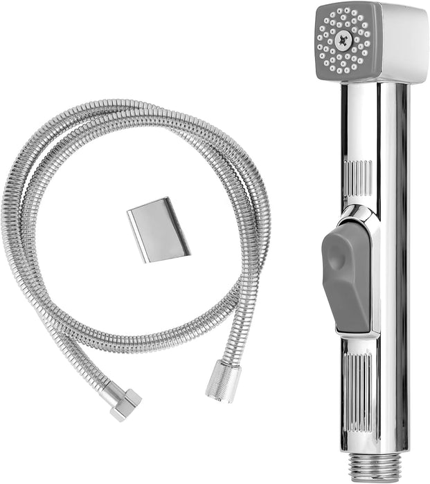 Geepas Hand Held Toilet Bidet Sprayer | Personal Hygiene Bathroom Bidet Tap Spray, Shattaf Toilet Cleaning Faucet | Water Hose & Mounted Sprayer Holder Included, Bidet Toilet Spray