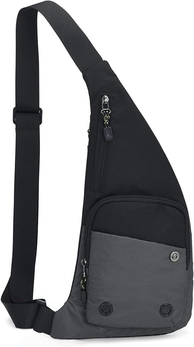 Azonee Sling Bag Slim Crossbody Personal Pocket Chest Bag Anti-Thief Shoulder Bag Backpack Casual Daypack Fanny Pack Travel for Men, Hiking, Cycling, Travel- Grey