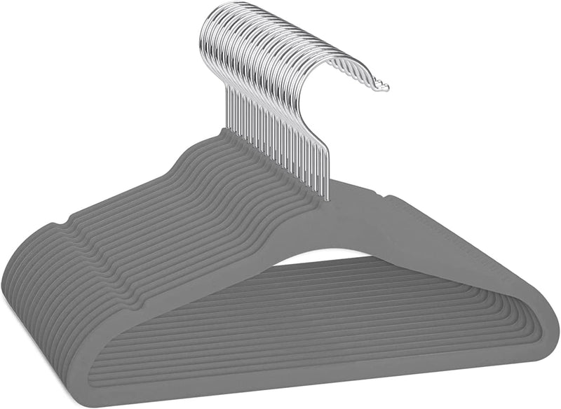 Kids Velvet Clothes Hanger, 50 Pack, 35cm / 14 Inch-Premium Children's Hangers Ultra-Thin Space Saving Organizers, Non-Slip Nursery Hangers for Babies, Infants, Toddlers and Kids (White, 50)