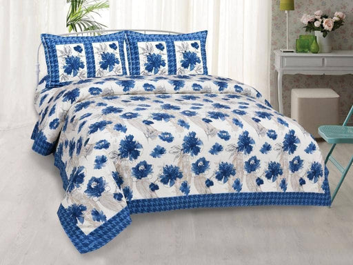 SUFAYA FAB Printed Indian Sanganer Royal Cotton Premium Big Size Bedsheets for Modern Look(100x100) inches with Two Pillow (18x28)