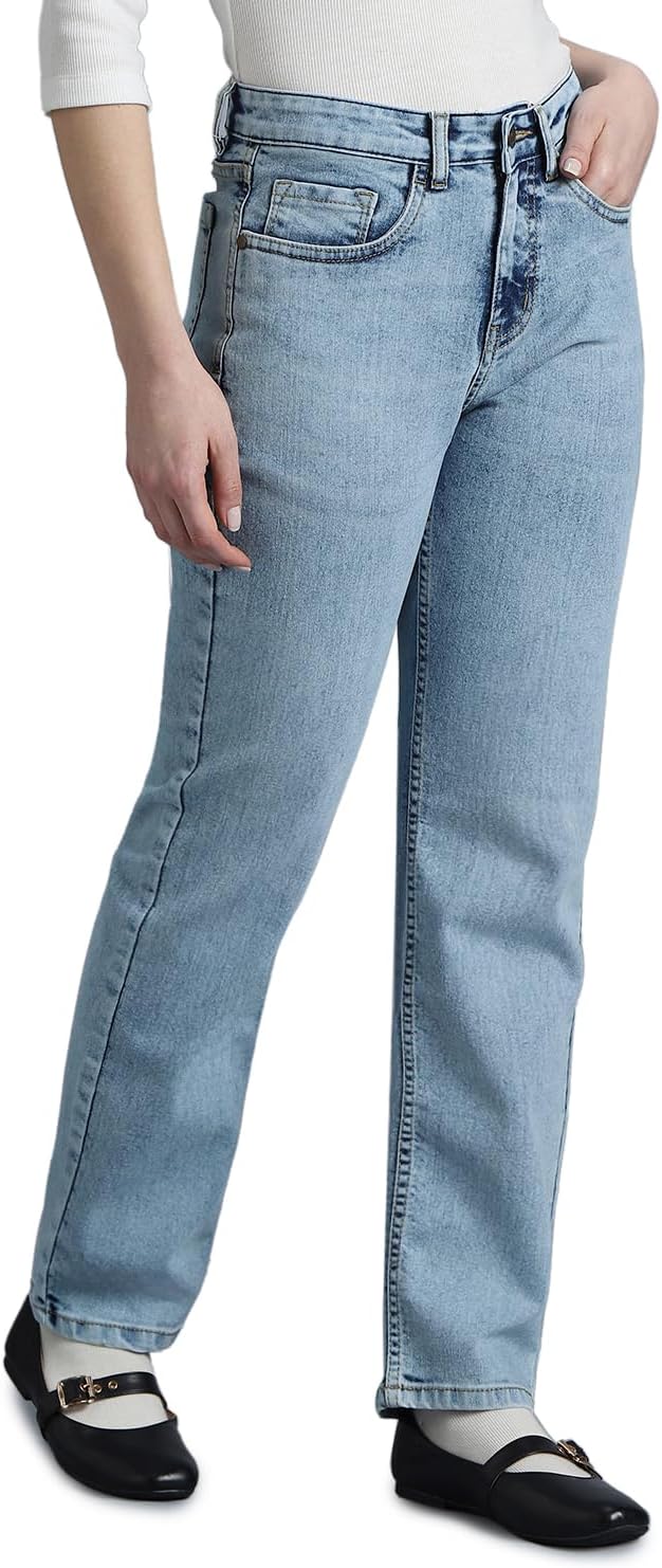 Women's Straight Jeans (INKSS23WJN-013_Denim Drama_36) – image 1