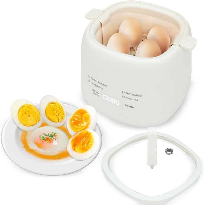 NALACAL Egg Maker - Electric Egg Cooker With Auto Shut Off And Alarm- Egg Maker Machine for Hard Boiled, Soft Boiled, Steamed Egg, Onsen Tamago - Smart Egg Cooker for Home,Kitchen, RV,Camping