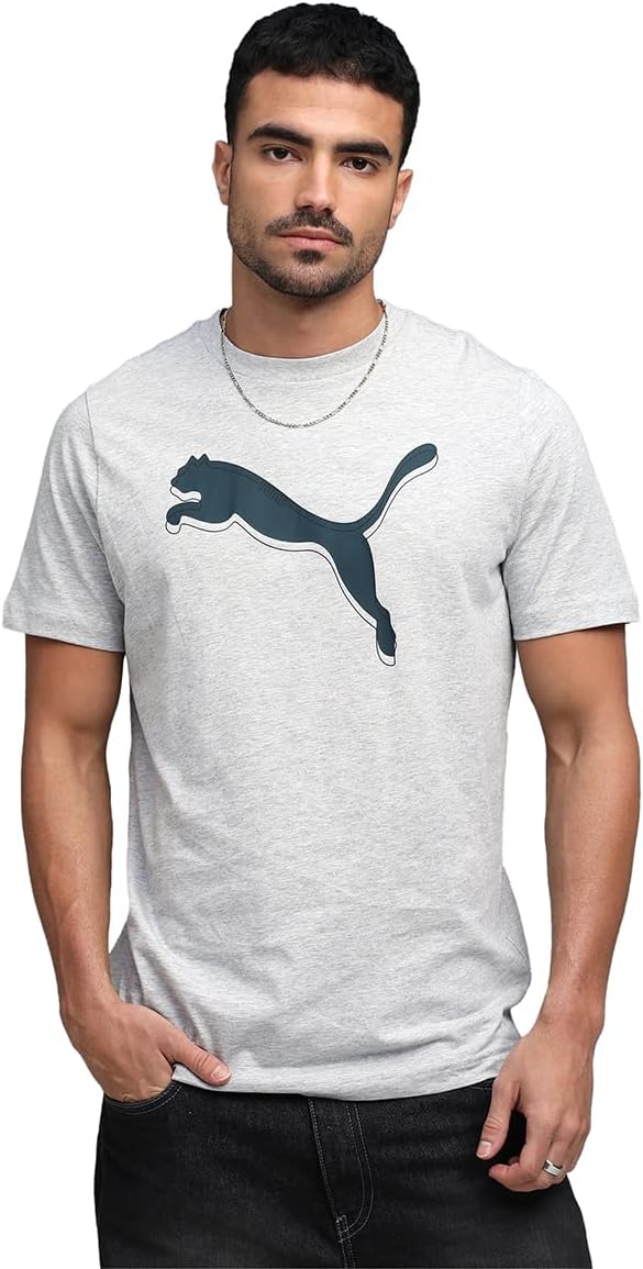 mens GRAPHIC Cat Logo Tee Light Gray Heather T-Shirt