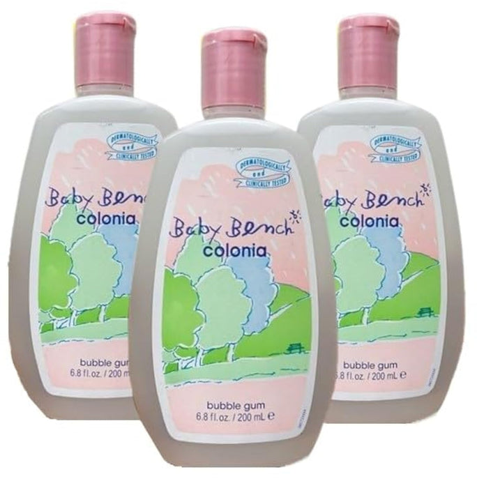 Baby Bench Colonia BUBBLE GUM COLOGNE | Perfume for Babies, Gentle & Safe, Mild Fragrance | Long-lasting Moisture & Delicate Fragrance | Safe for Mother's Hands & Baby's Skin 200 ml - (Pack of 3).