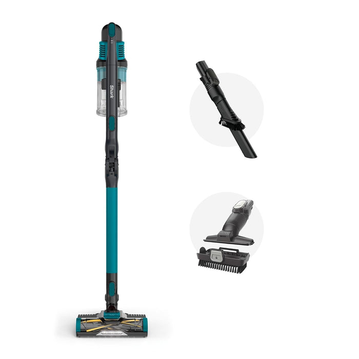 Shark Cordless Stick Vacuum Cleaner with Anti Hair Wrap, Up to 40 mins run-time,Transforms into Handheld Vacuum Cleaner with Duster-Crevice Tool & Upholstery Tool, Peacock Blue IZ102ME