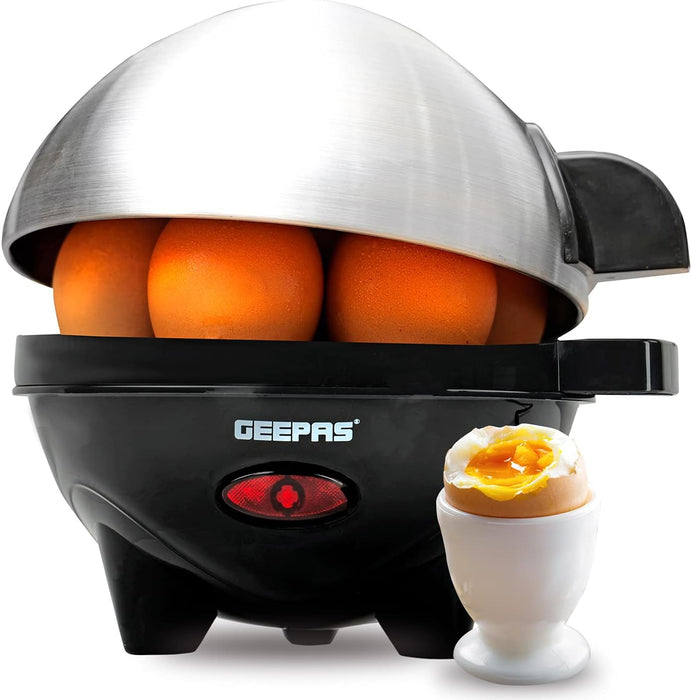 Geepas 350W Egg Boiler - Egg Cooker, Measuring Cup with Egg Piercer Included - Up to 7 Eggs Capacity - 2 Year Warranty