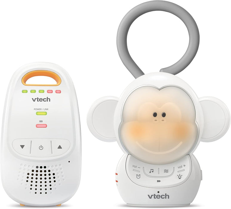 VTech DM1411 Audio Baby Monitor & Portable Soother Dual-Unit Rechargeable Battery, Long Range, Soft-Glow Night Light, Soothing Sounds & Lullabies, Digital Wireless Transmission, Sound Indicator